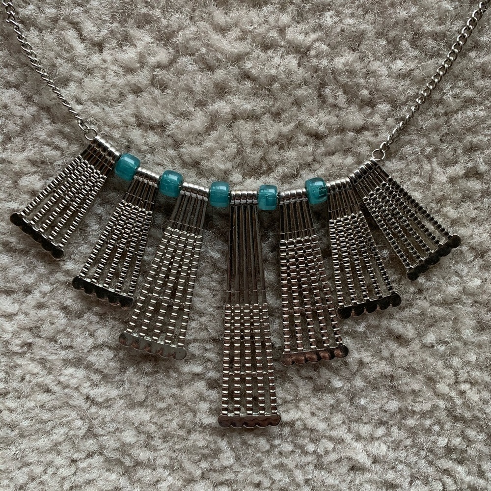 Earthbound Silver/Aqua Necklace - Picture 1 of 2